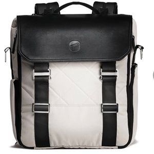 Paperclip Willow changing diaper bag. Light gray and black.
